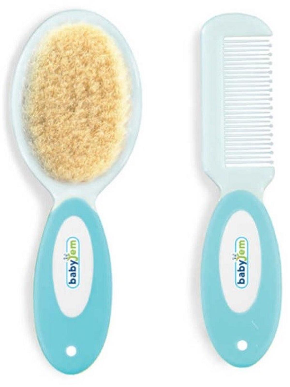 Babyjem Fırca Tarak Setı Dogal Kıl - Mavi