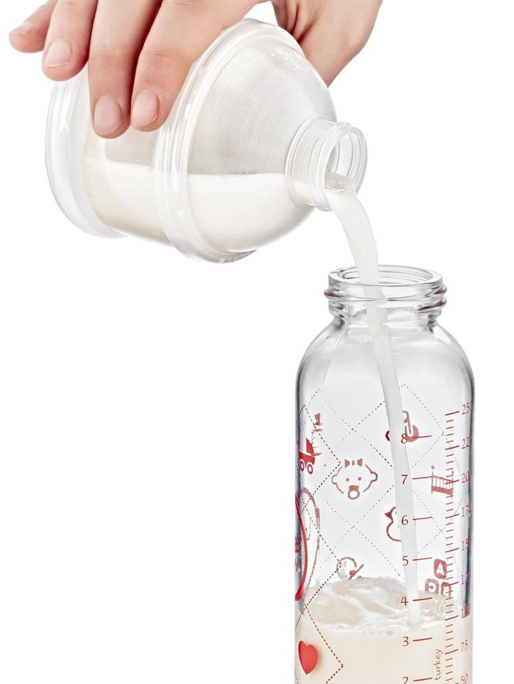 Baby Jem Katlı Toz Mama Kabı - Beyaz