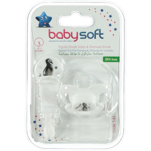 Babysoft Fıgurlu Emzık Askısı Ve Damaklı Emzık No:3 - Beyaz