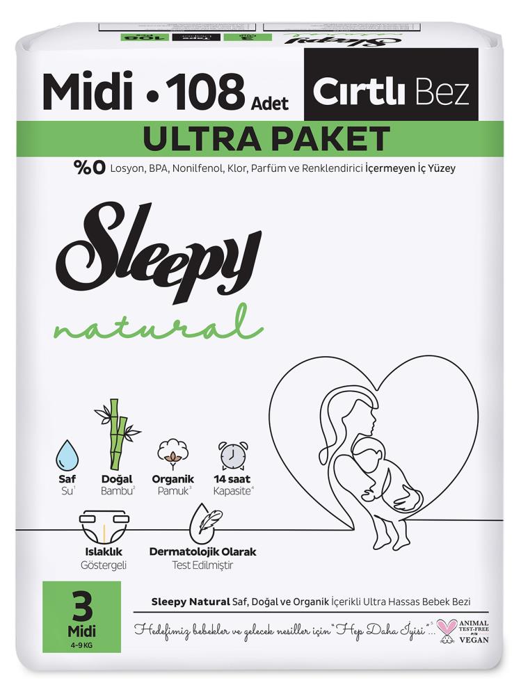 Sleepy Natural Ultra Midi 108 adet