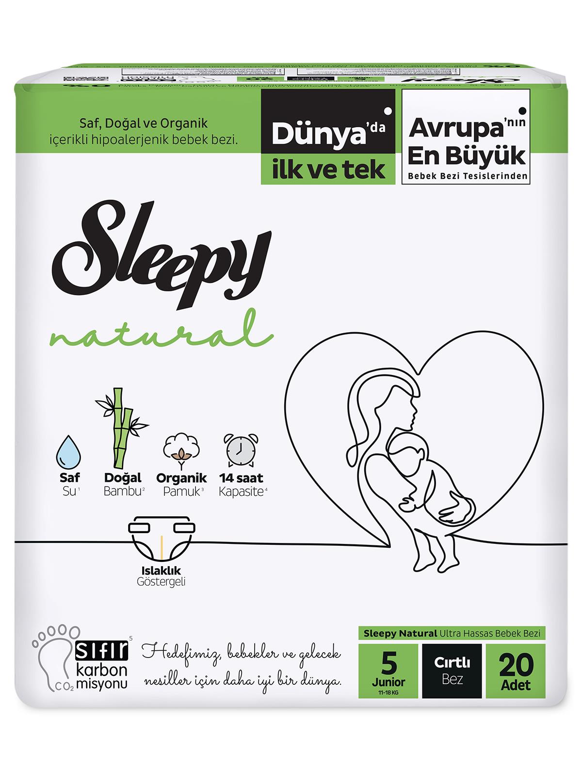 Sleepy Natural Bebek Bezi 5 Numara Junior 20 Adet