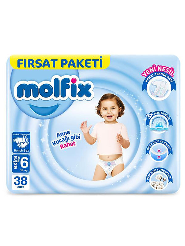 Molfix Bebek Bezi 6 Beden Ekstra Large Fırsat Paketi 39 Adet