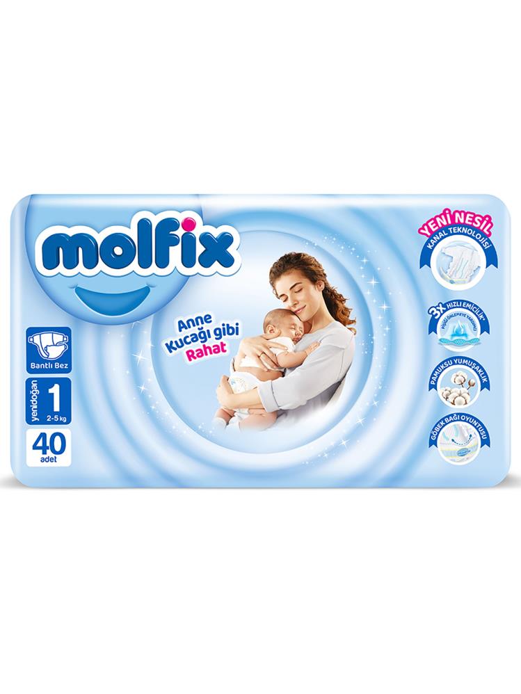 Molfix Yenidoğan Bebek Bezi 1 Numara 2-5 Kg 40 Adet