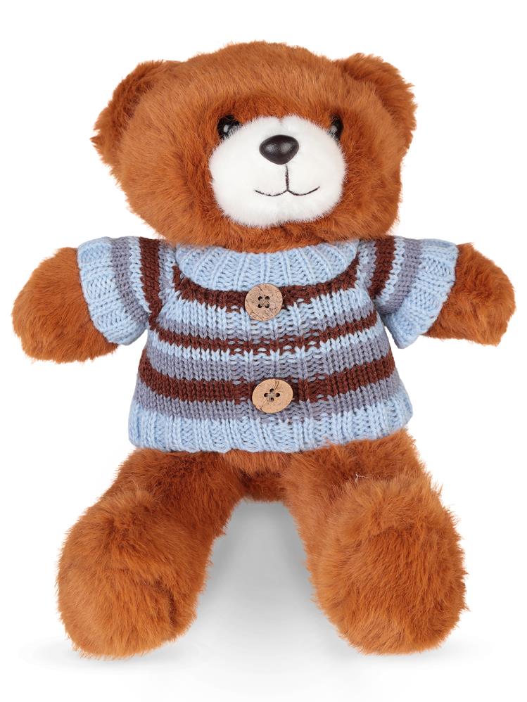 Can Oyuncak Ayı Çizgili Kazak (Kahverengi)