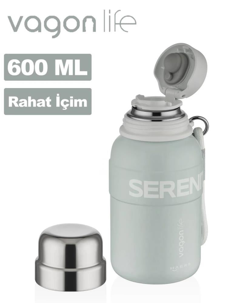 Vagonlife Çelik Termos Matara 600 ml - Mavi