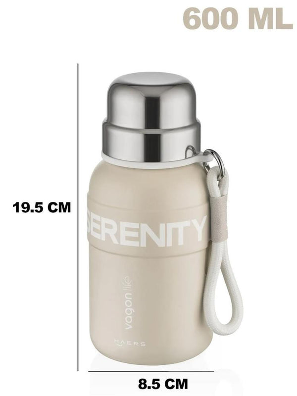 Vagonlife Çelik Termos Matara 600 ml - Bej
