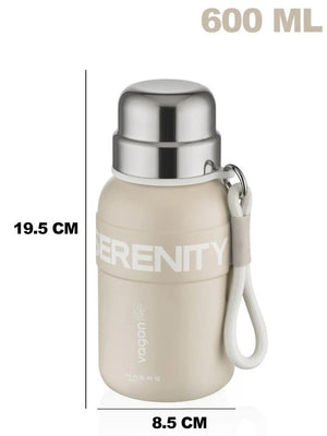 Vagonlife Çelik Termos Matara 600 ml - Bej