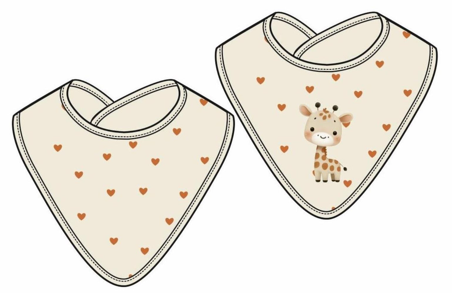 Civil Baby Kalp Zürafa Mama Önlüğü - Fil Dişi