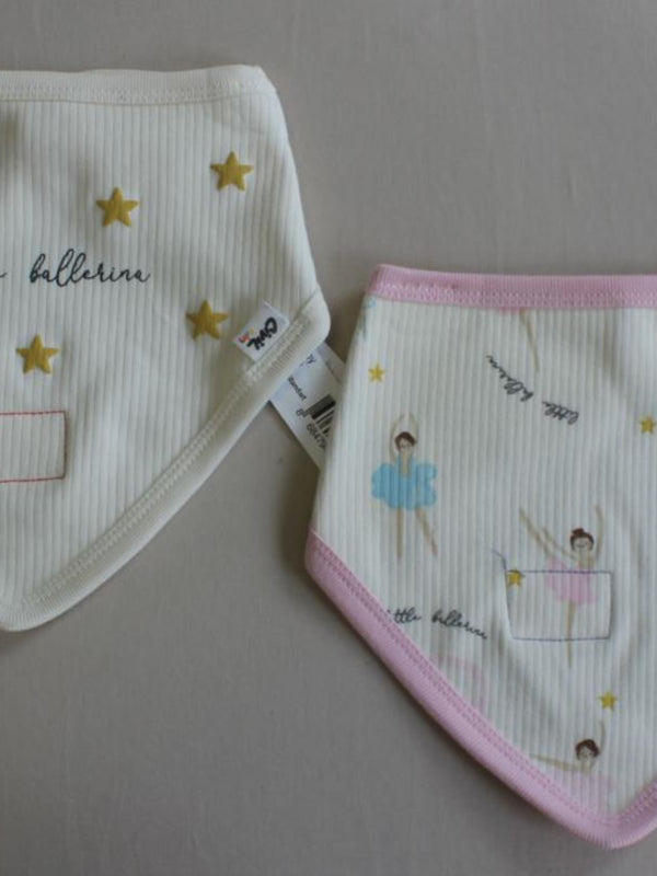 Civil Baby Balerin Empirme Baskılı Mama Önlüğü - Ekru