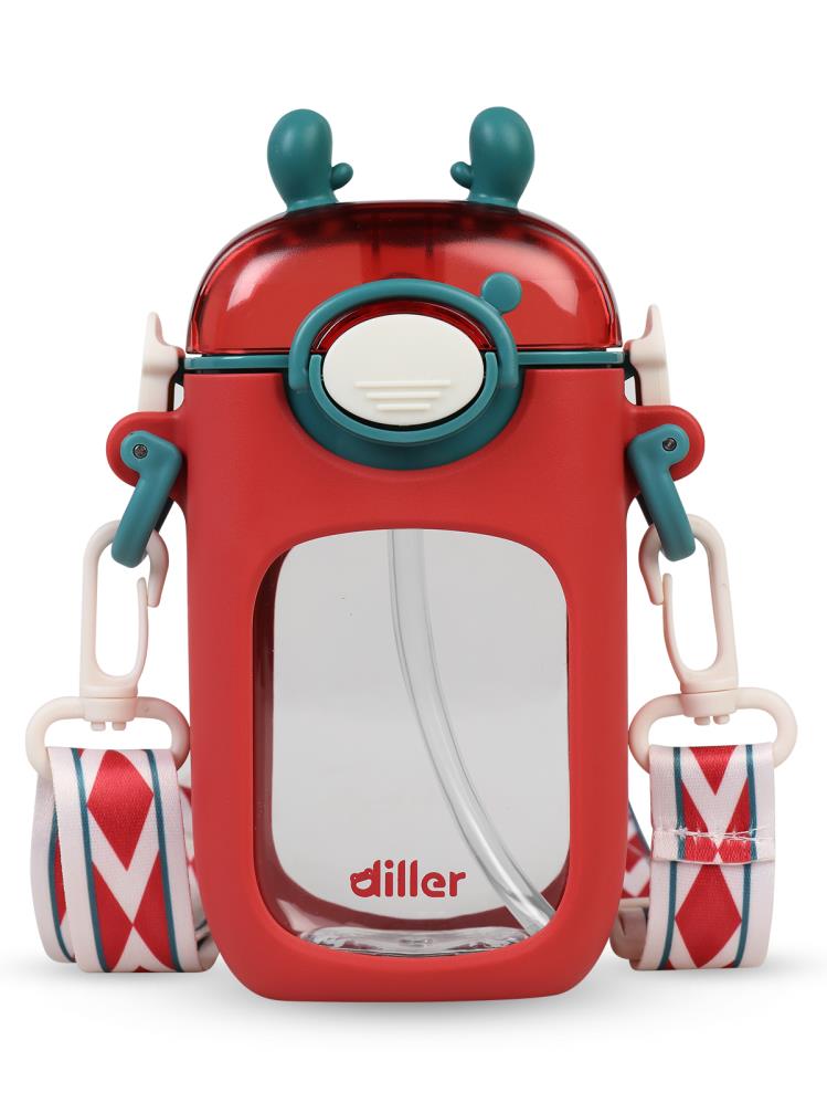 Diller Tritan Pipetli Matara 400 ml - Kırmızı