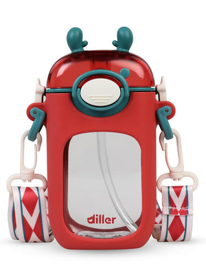Diller Tritan Pipetli Matara 400 ml - Kırmızı