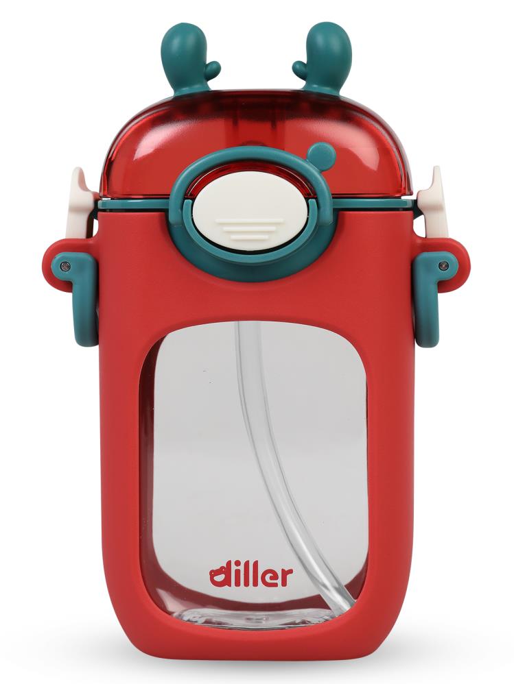 Diller Tritan Pipetli Matara 400 ml - Kırmızı
