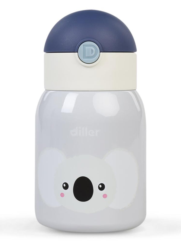 Diller Pipetli Çelik Termos Matara 300 ml  - Gri