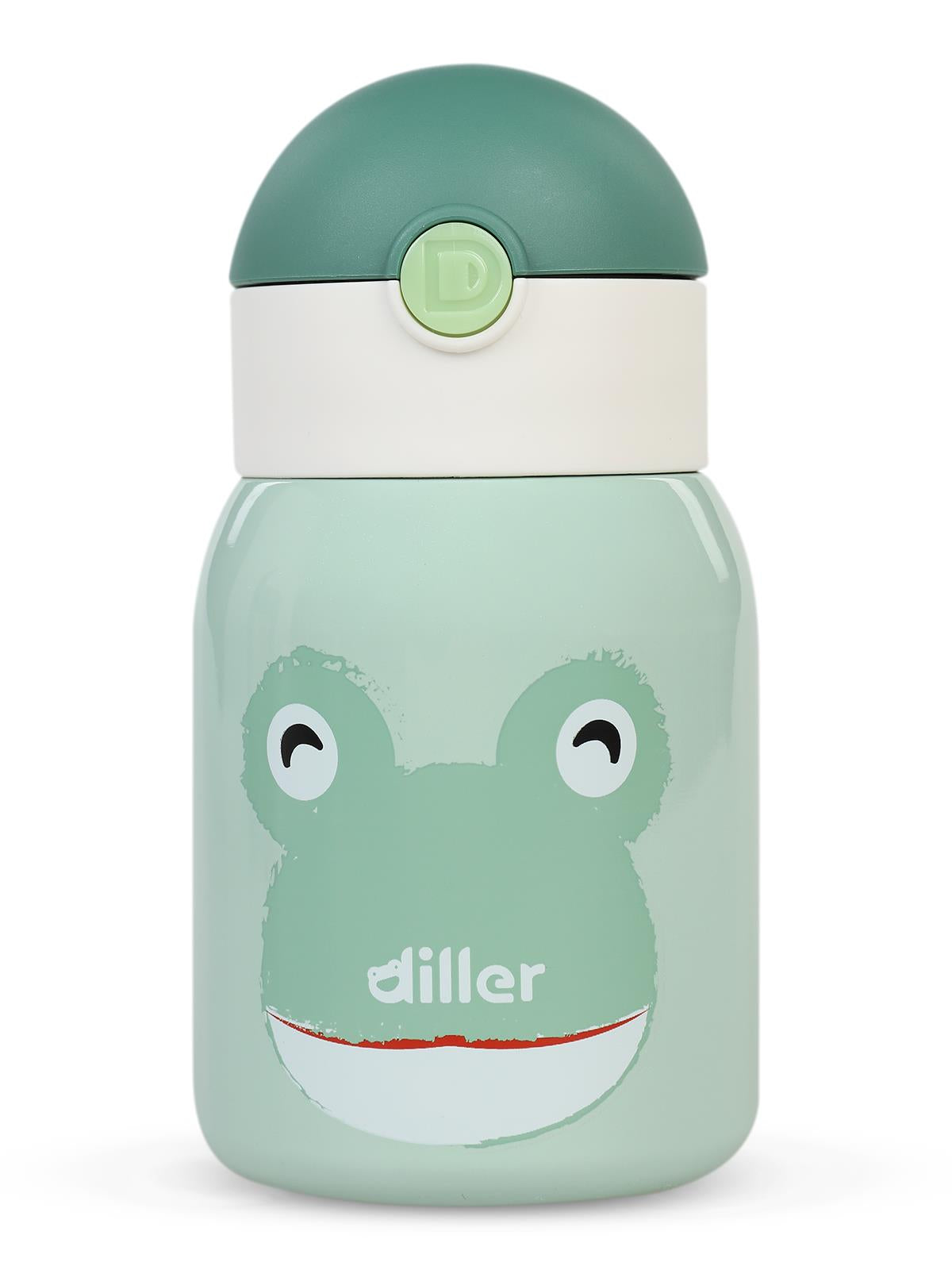 Diller Pipetli Çelik Termos Matara 300 ml  - Yeşil