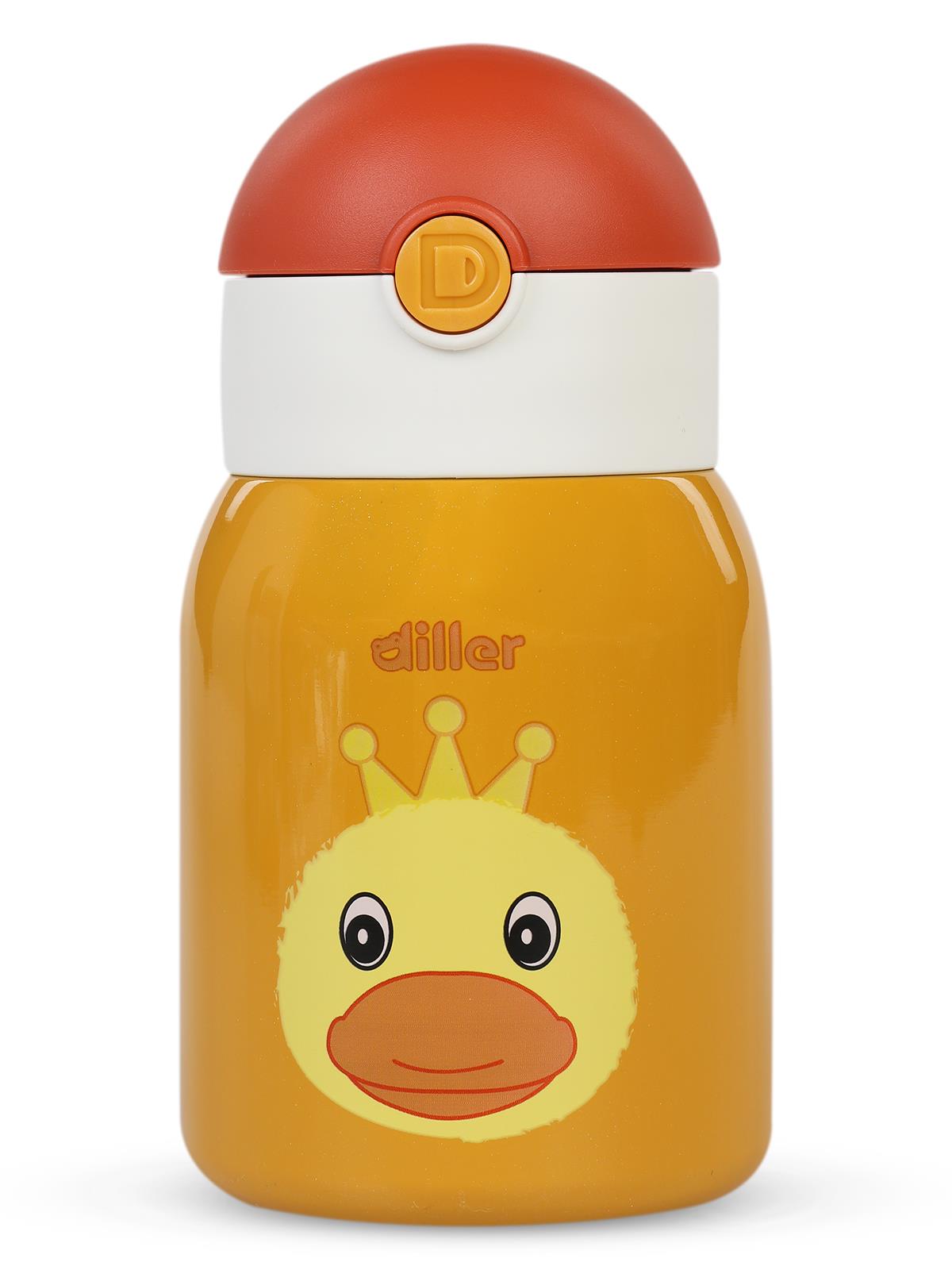 Diller Pipetli Çelik Termos Matara 300 ml  - Sarı