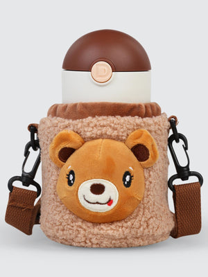 Diller Pipetli Çelik Termos Matara 300 ml  - Kahverengi