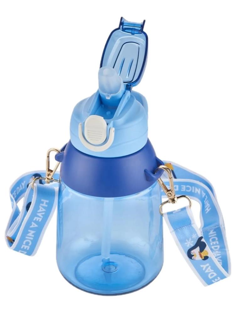 Vagonlife Taşıma Askılı Pipetli Çocuk Su Matarası 800 ml - Mavi