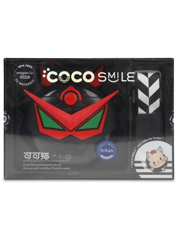 Vagonlife Cocosmile Robot Tema Kılıflı Tritan Çocuk Matarası 630 ml  - Siyah