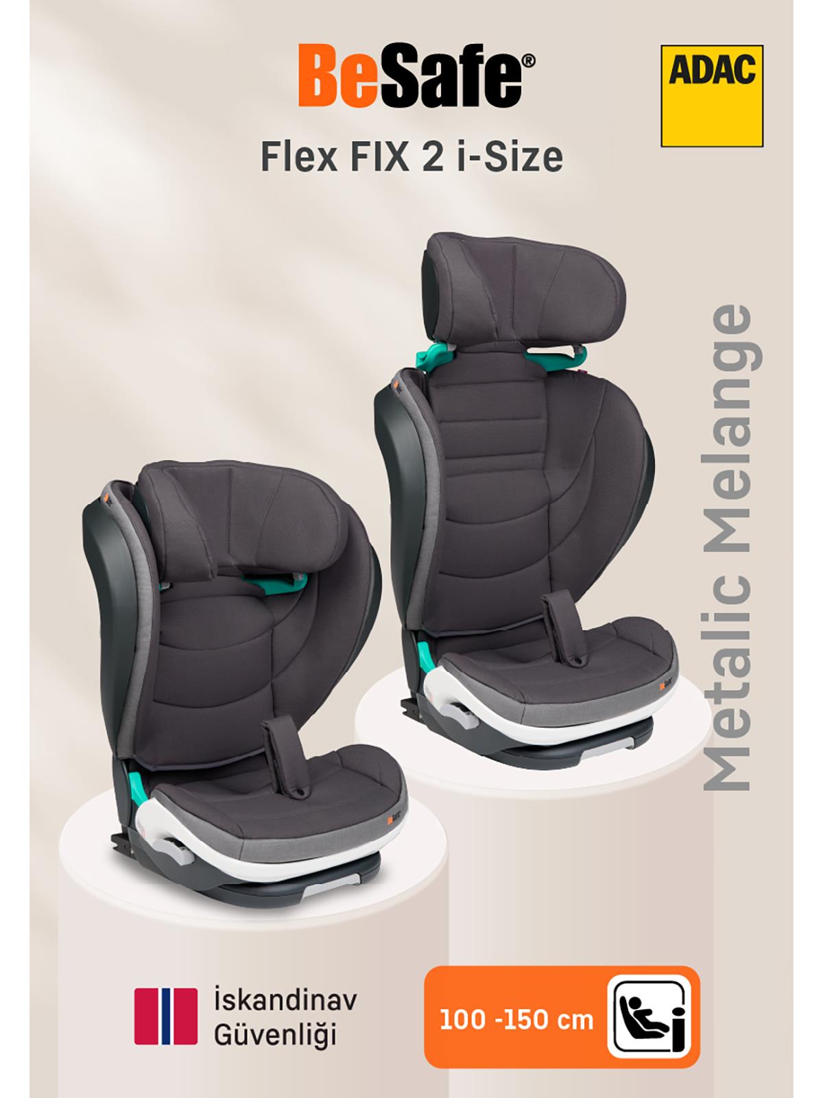 Besafe Izı Flex Fıx I-Sıze 2 Oto Koltuğu 15-36 kg - Gri