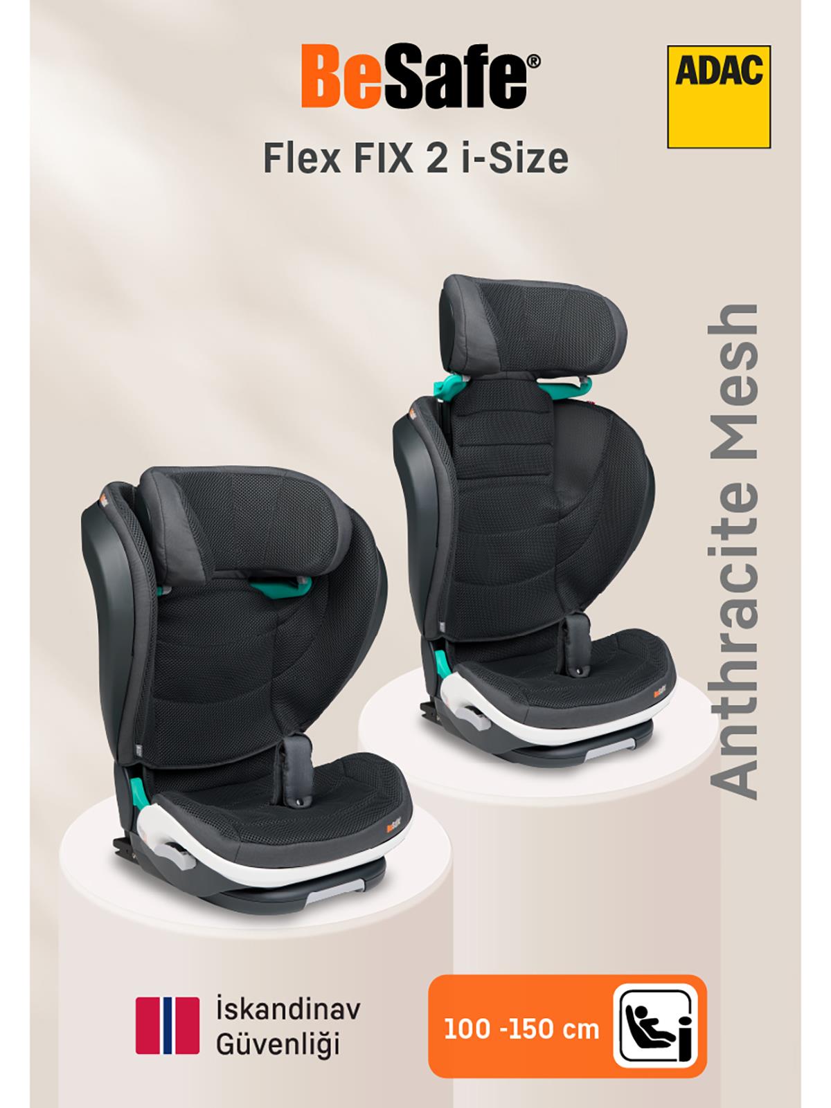 Besafe Izı Flex Fıx I-Sıze 2 Oto Koltuğu 15-36 kg - Gri