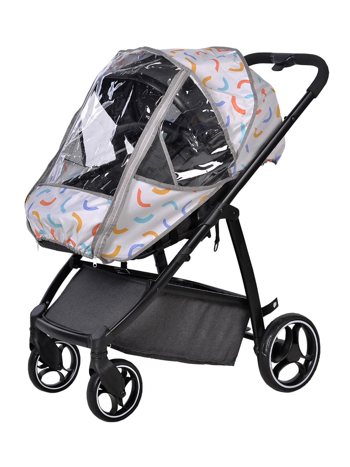SafeMom Oxford Fermuar ve Desenli Bebek Arabası Yağmurluğu