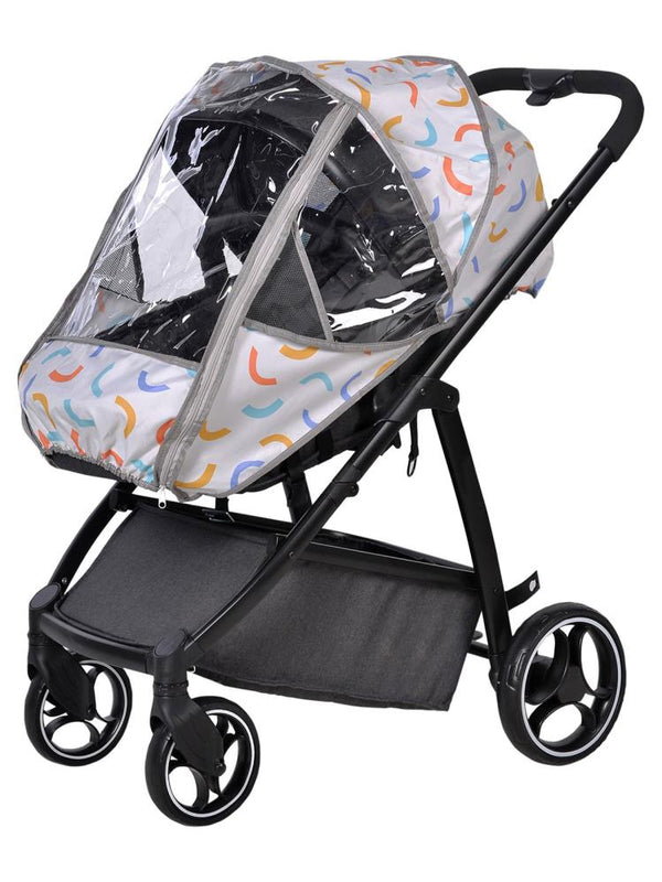 SafeMom Oxford Fermuar ve Desenli Bebek Arabası Yağmurluğu