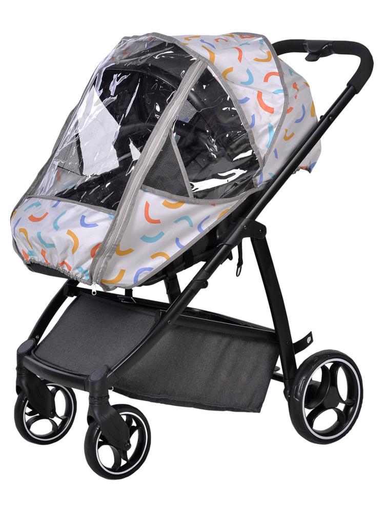 SafeMom Oxford Fermuar ve Desenli Bebek Arabası Yağmurluğu