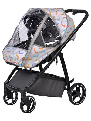 SafeMom Oxford Fermuar ve Desenli Bebek Arabası Yağmurluğu