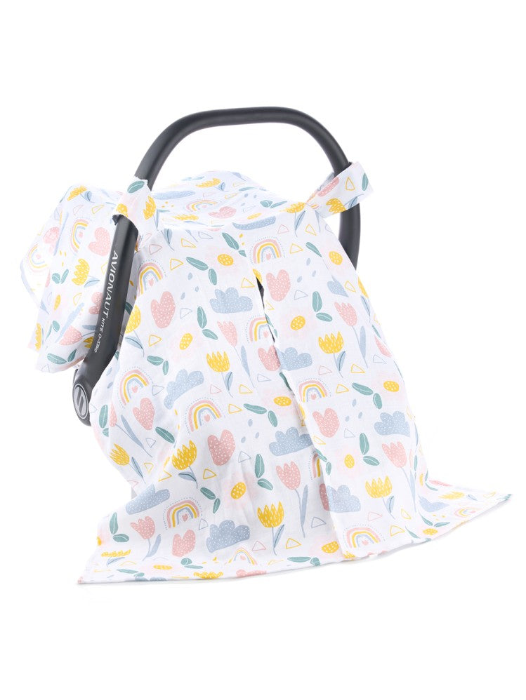 Safemom Müslin Ana Kucağı Örtüsü Çiçek Desenli