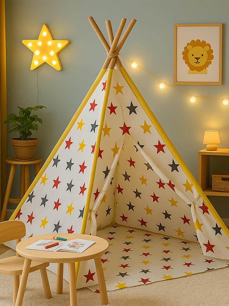 SafeMom Ahşap Kızılderili Oyun Çadırı