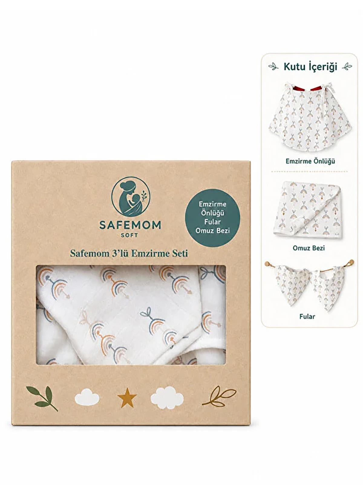 Safemom - Müslin Yeni Doğan Emzirme Seti - Swan - Turuncu