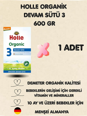 Holle Organik 3 Devam Sütü 600 Gr