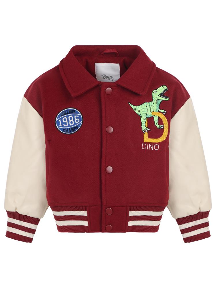 Civil Boys 1986 Dinozor Armalı 2-5 Yaş Ceket - Bordo
