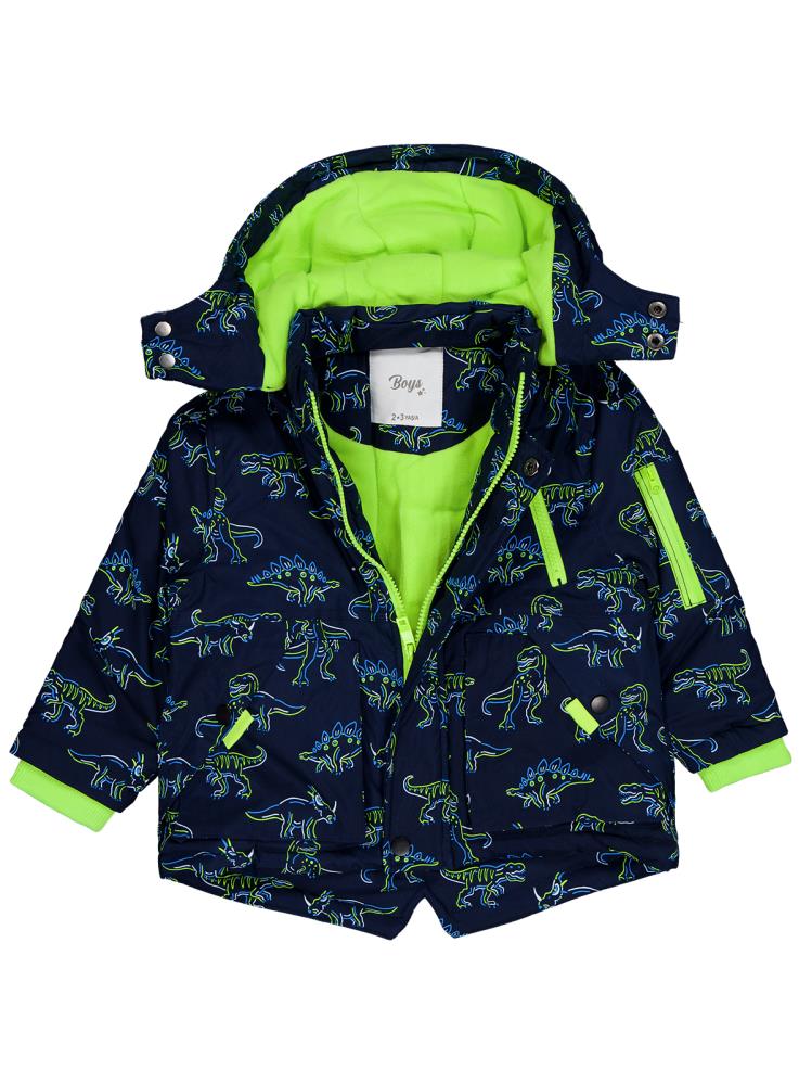 Civil Boys Dinozor Baskılı 2-5 Yaş Mont - Lacivert
