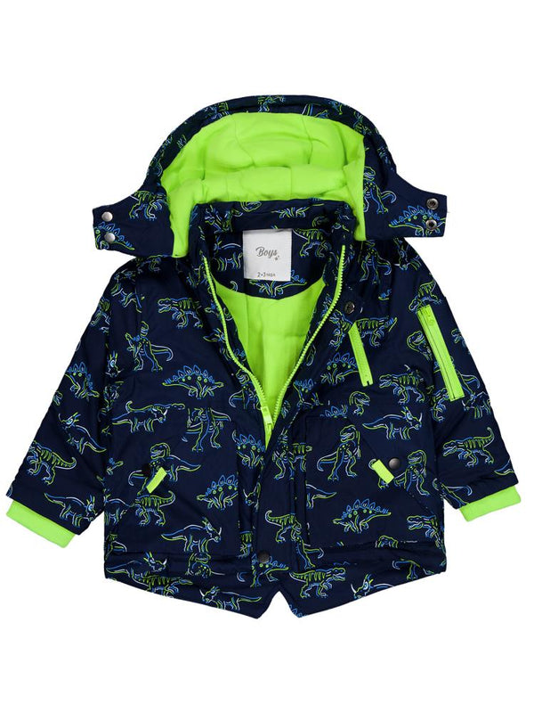 Civil Boys Dinozor Baskılı 2-5 Yaş Mont - Lacivert