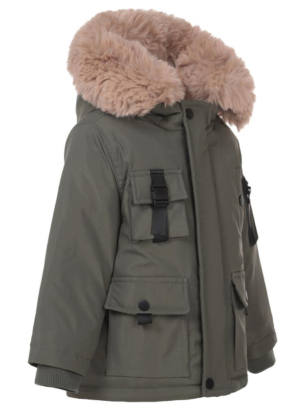 Civil Boys Kapşonu Kürklü 2-5 Yaş Mont - Haki