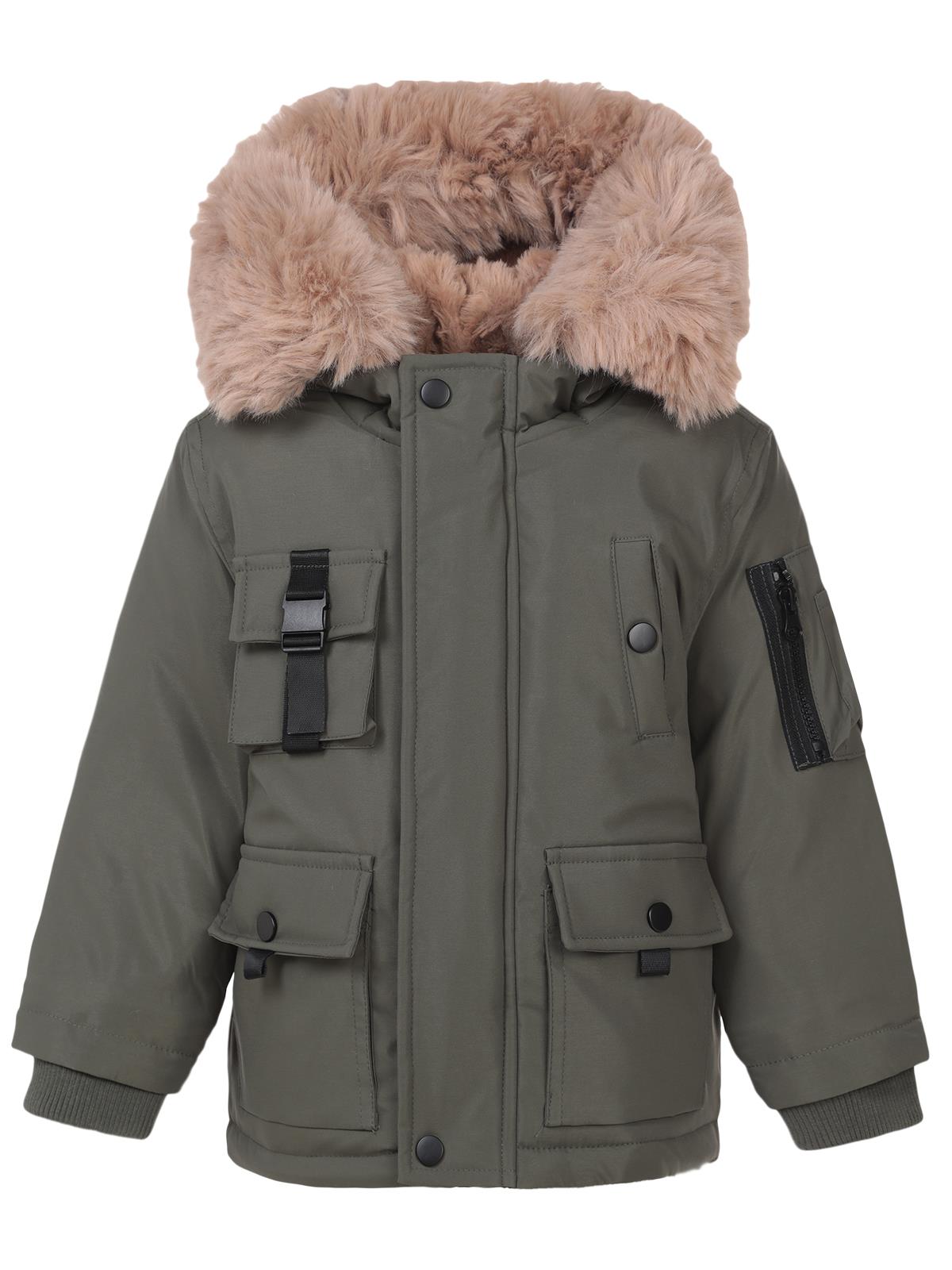 Civil Boys Kapşonu Kürklü 2-5 Yaş Mont - Haki