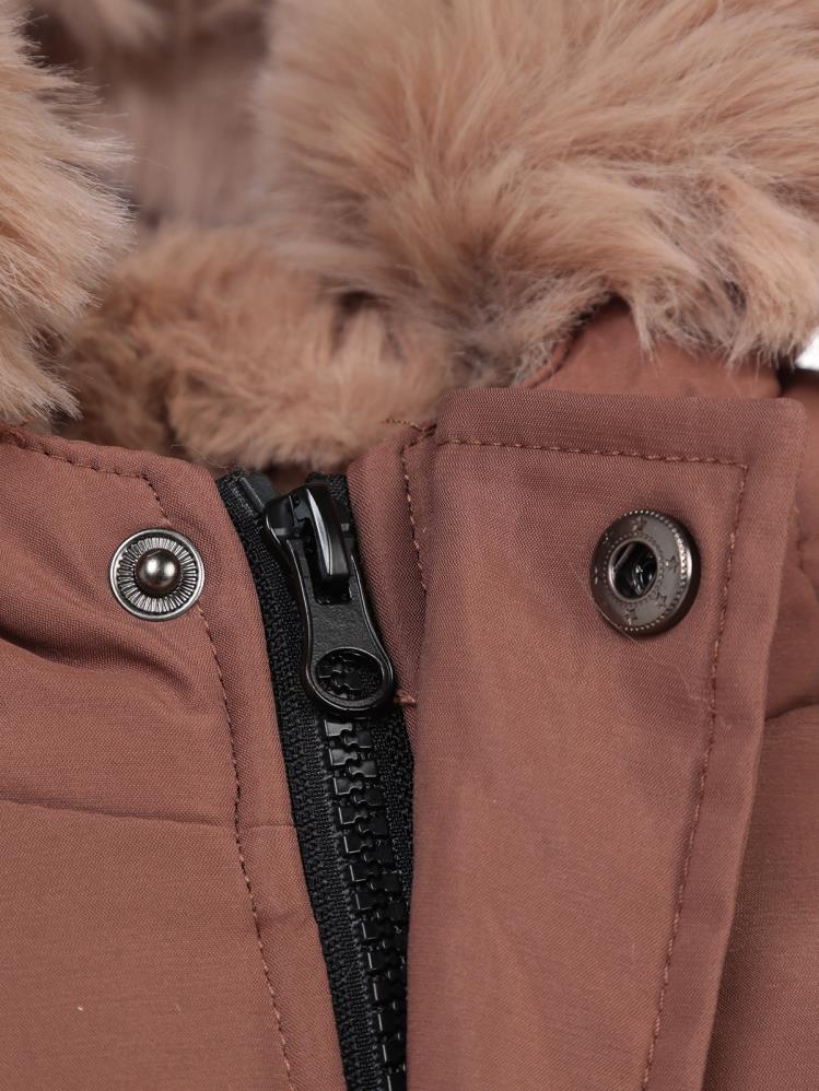 Civil Boys Kapşonu Kürklü 2-5 Yaş Mont - Kahverengi