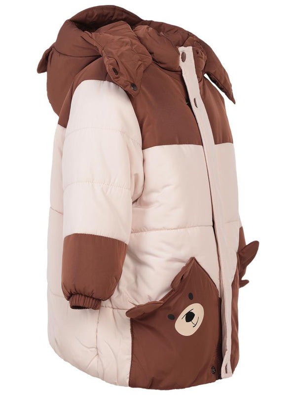 Civil Boys Ayıcık Baskılı 2-5 Yaş Mont - Kahverengi