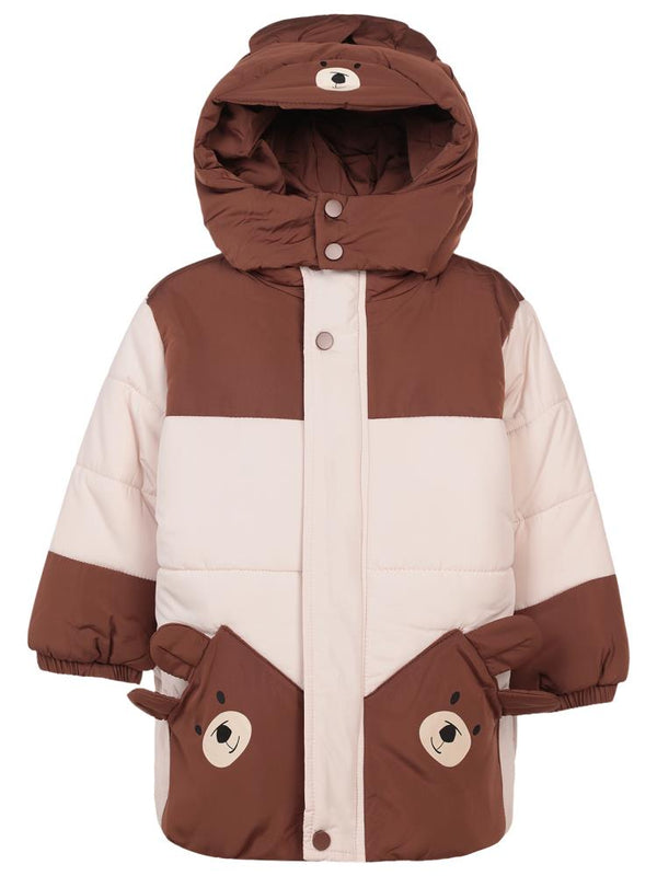 Civil Boys Ayıcık Baskılı 2-5 Yaş Mont - Kahverengi