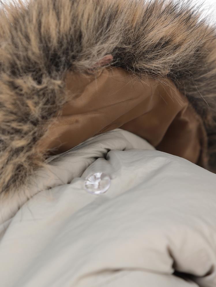 Civil Boys Kürk Kapşonlu 2-5 Yaş Mont - Bej