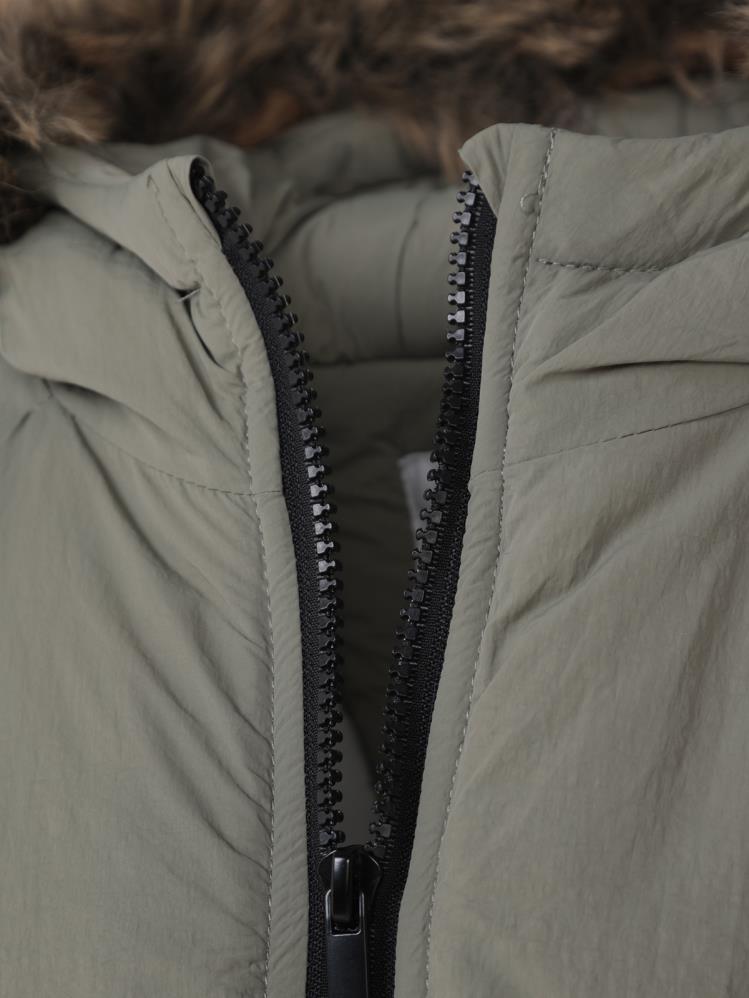 Civil Boys Kürk Kapşonlu 2-5 Yaş Mont - Haki