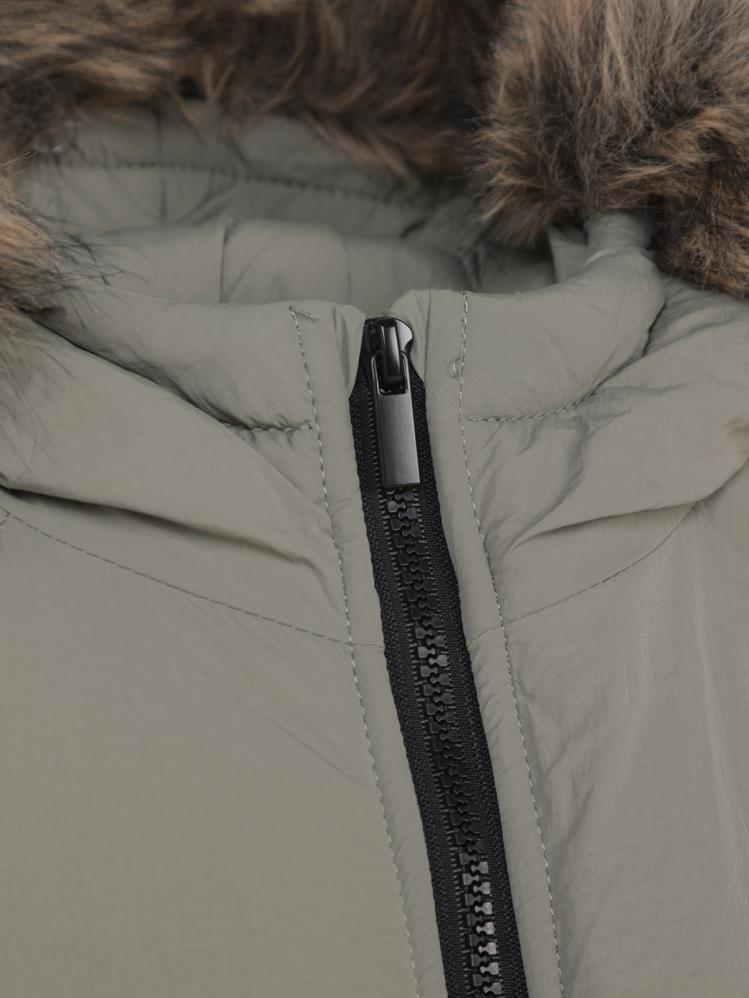 Civil Boys Kürk Kapşonlu 2-5 Yaş Mont - Haki