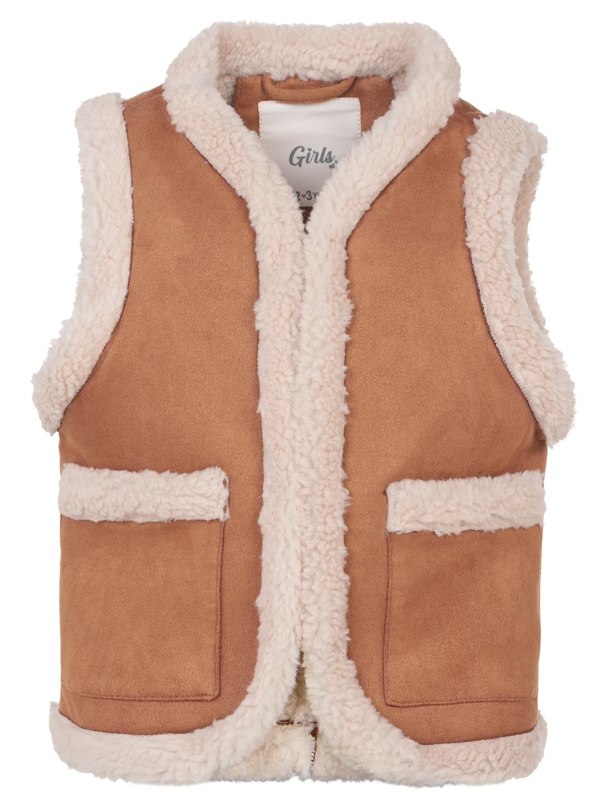 Civil Girls 2-5 Yaş Yelek - Kahverengi