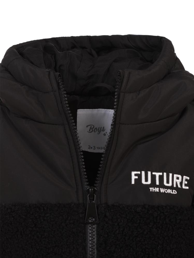 Civil Boys Future Baskılı Kapşonlu 2-5 Yaş Mont - Siyah
