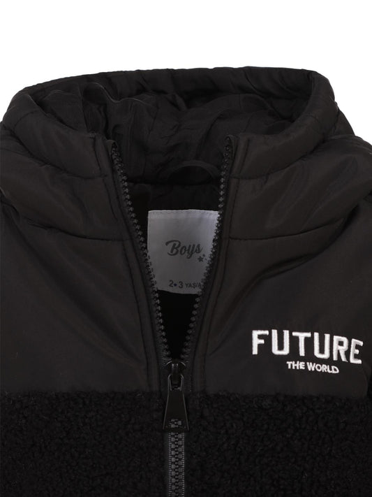 Civil Boys Future Baskılı Kapşonlu 2-5 Yaş Mont - Siyah