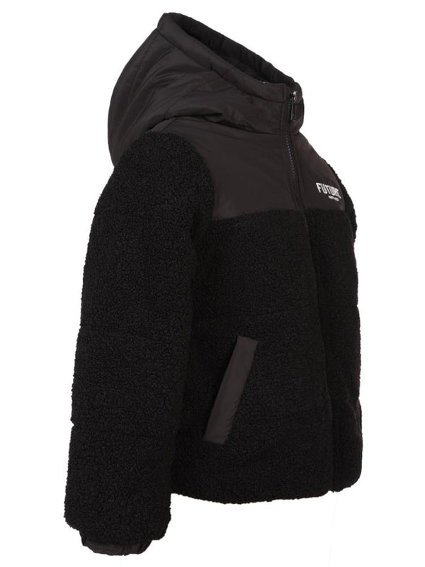 Civil Boys Future Baskılı Kapşonlu 6-9 Yaş Mont - Siyah