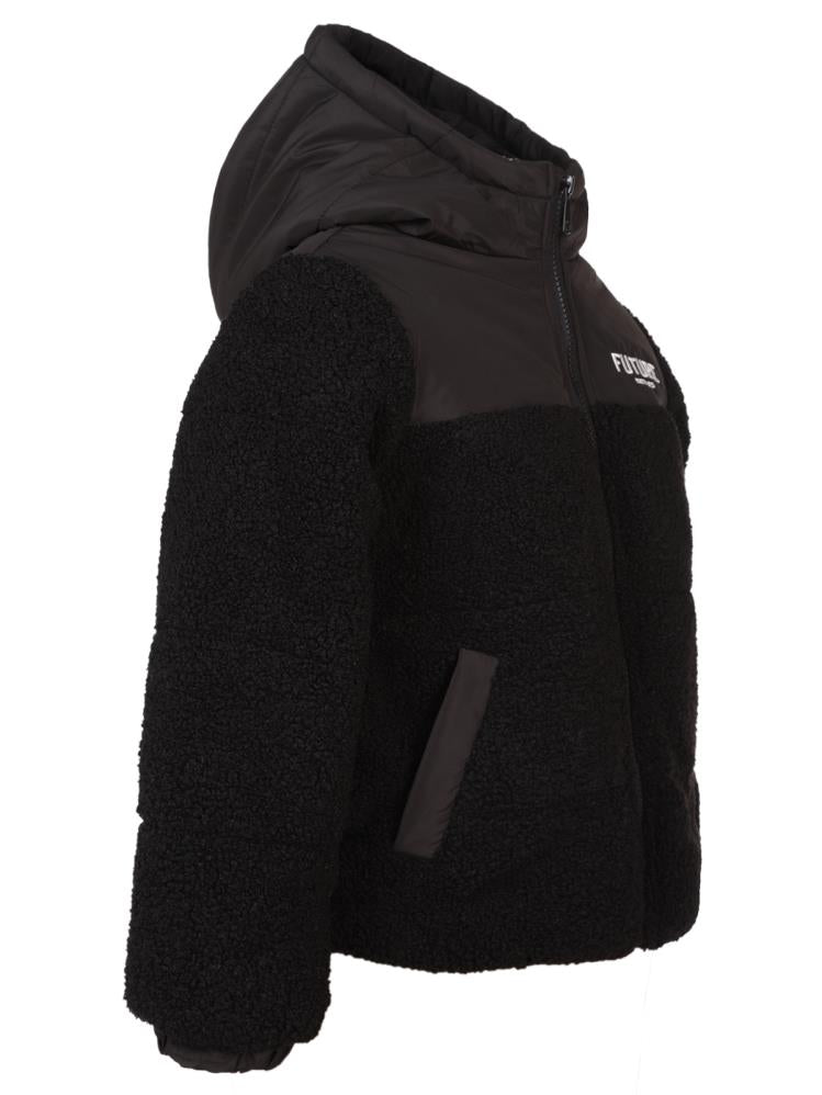 Civil Boys Future Baskılı Kapşonlu 6-9 Yaş Mont - Siyah