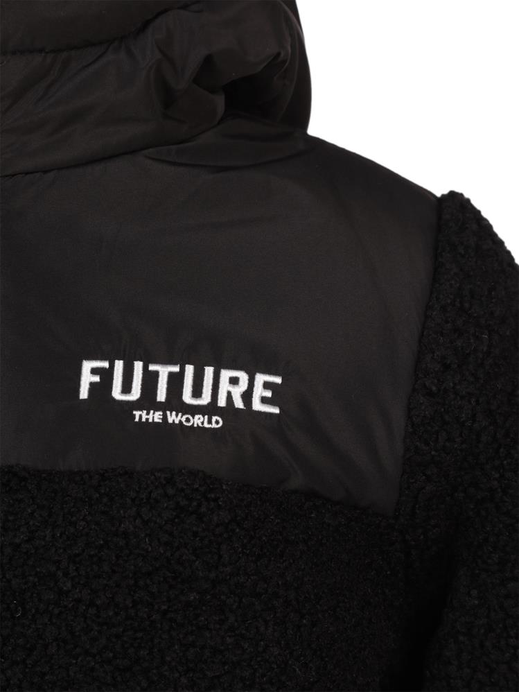 Civil Boys Future Baskılı Kapşonlu 6-9 Yaş Mont - Siyah