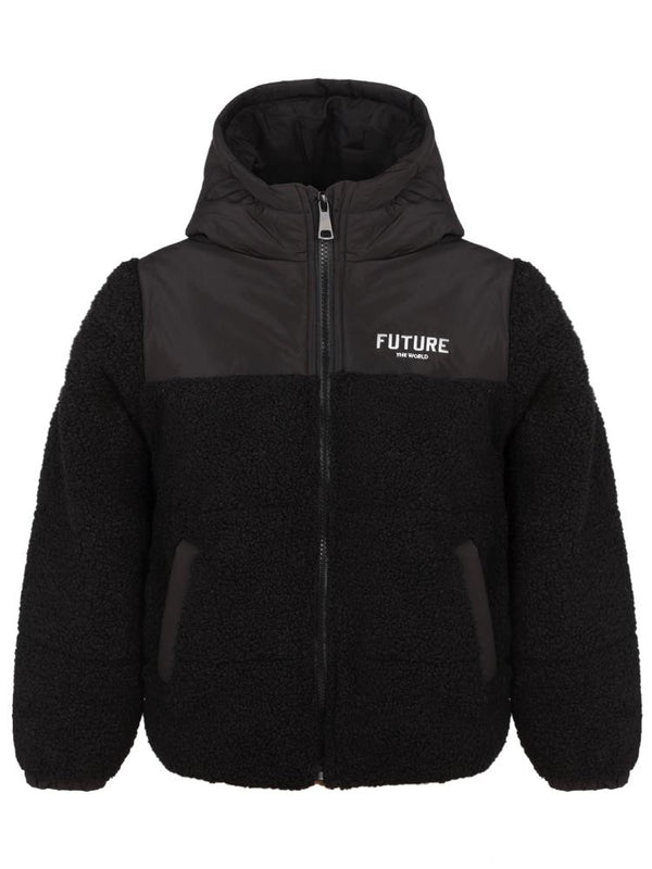 Civil Boys Future Baskılı Kapşonlu 10-13 Yaş Mont - Siyah